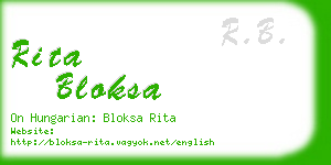 rita bloksa business card